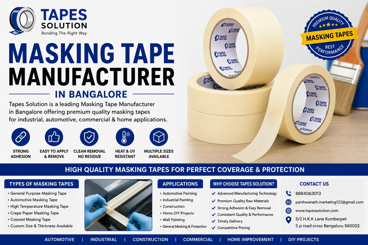 Masking Tape Manufacturer in Bangalore